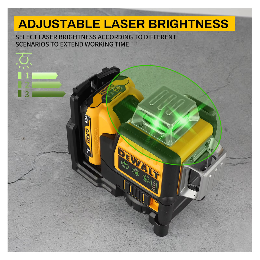 DeWalt DW089LG 12V Lithium-Akku Laser-Wasserwaage mit 12 grünen Linien und 360 Grad vertikaler Messung für den Outdoor-Einsatz - Bild 5