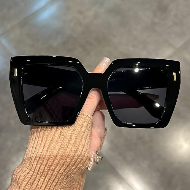 Sonnenbrille, rechteckig, Kunststoff, Vollrand, Schwarz, Damen - Bild 1