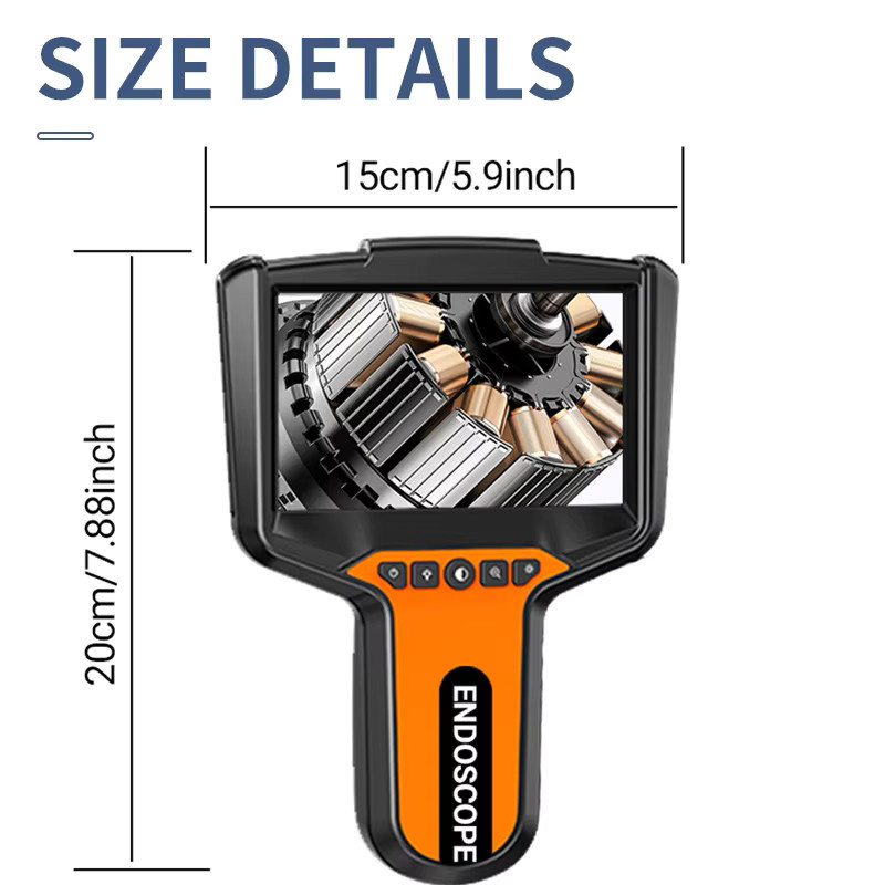 AOERWEI Industrie-Endoskopkamera mit 5-Zoll-LCD-Display, 1080P digitale Boreskop-Inspektionskamera, 5,5-mm-Mini-Kamera, IP67-wasserdicht, Farbe: Schwarz - Bild 6