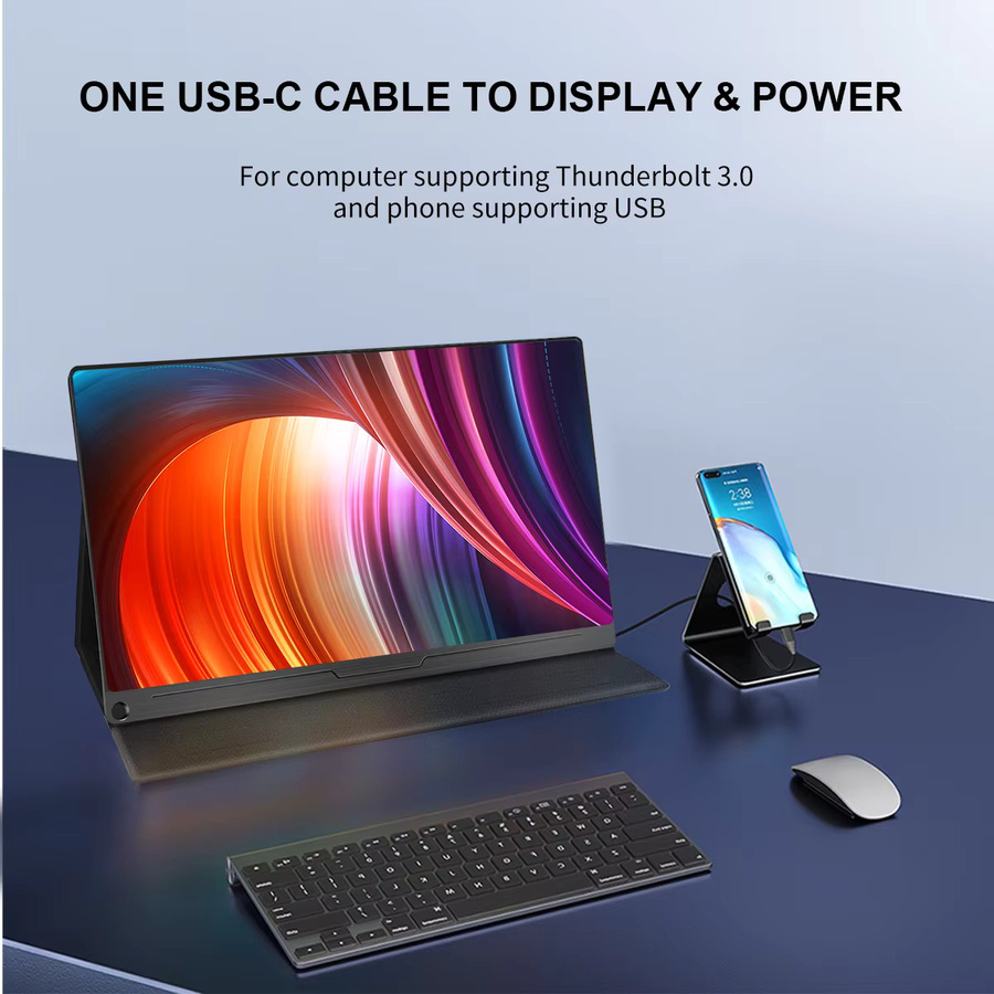 UNEW 15,6 Zoll 4K UHD Gaming Tragbarer Monitor in Schwarz für PC, PS5, Xbox und Smartphone - Bild 3
