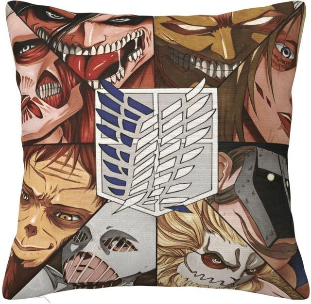 Lucky starfish HOME Levi Manga Collage Kissenbezug Attack on Titan Shingeki no Kyojin, Mehrfarbig, B/B: 45 x 45 cm - Bild 1