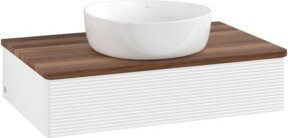 V&B Waschtischunterschrank Antao mit Frontstruktur in Weiß, B/T/H: 80 x 50 x 19 cm - Bild 1