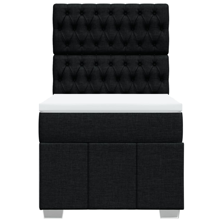 vidaXL Boxspringbett mit Matratze in Schwarz, Hybrid-Bett mit USB-Ladeport und Unterbettbeleuchtung, B/T/H: 80 x 200 x 140,5 cm - Bild 8