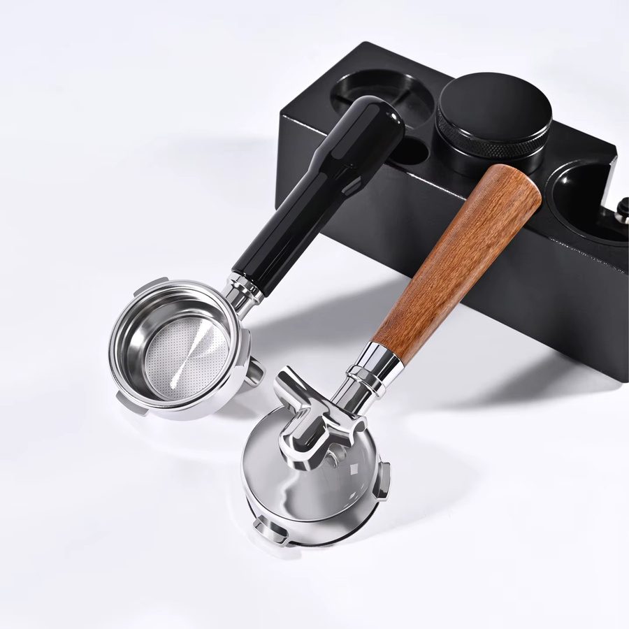 Kacacao 58mm 3-Ohren-Siebträger mit Doppelauslauf in Silber für Breville Barista Mini, Max, Signature und Sunbeam EM4300, EM5300, EMM5400BK Espressomaschinen - Bild 4