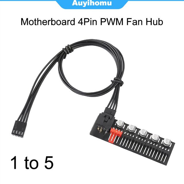 AuyiHomu 4-Pin PWM Lüfter-Hub-Splitter für 1 bis 5 Lüfter in Schwarz - Bild 1