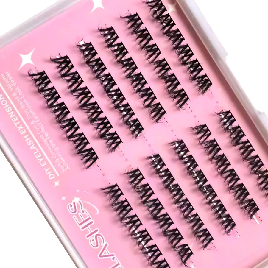 AMSDCN Künstliche Wimpern, 10 Reihen, schwarz, Unisex - Bild 5