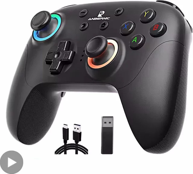 AyeBeau Bluetooth Gaming Controller Schwarz für Nintendo Switch, PC, Android und iOS mit USB-Verbindung - Bild 1