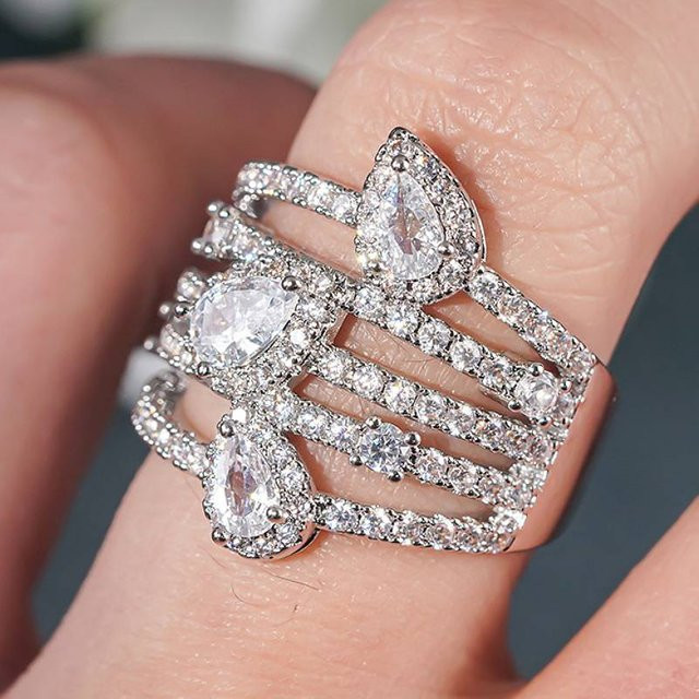 Huitan Ring, Silber, Zirkonia, Damen - Bild 1