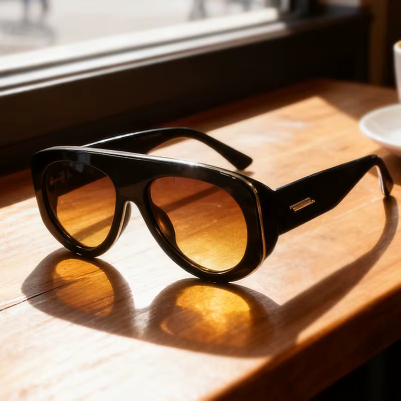 CCspace Sonnenbrille Pilot, oval, Vollrand, Kunststoff, schwarz, Damen - Bild 4