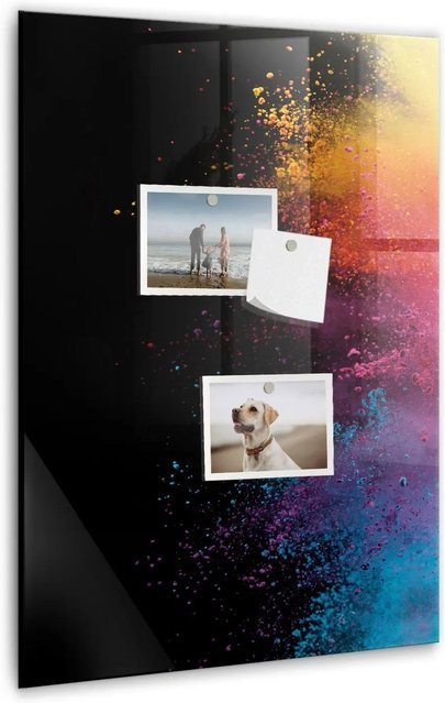 Tulup Magnettafel aus Glas in Farbpulver-Optik, Mehrfarbig, B/H: 40 x 60 cm - Bild 1
