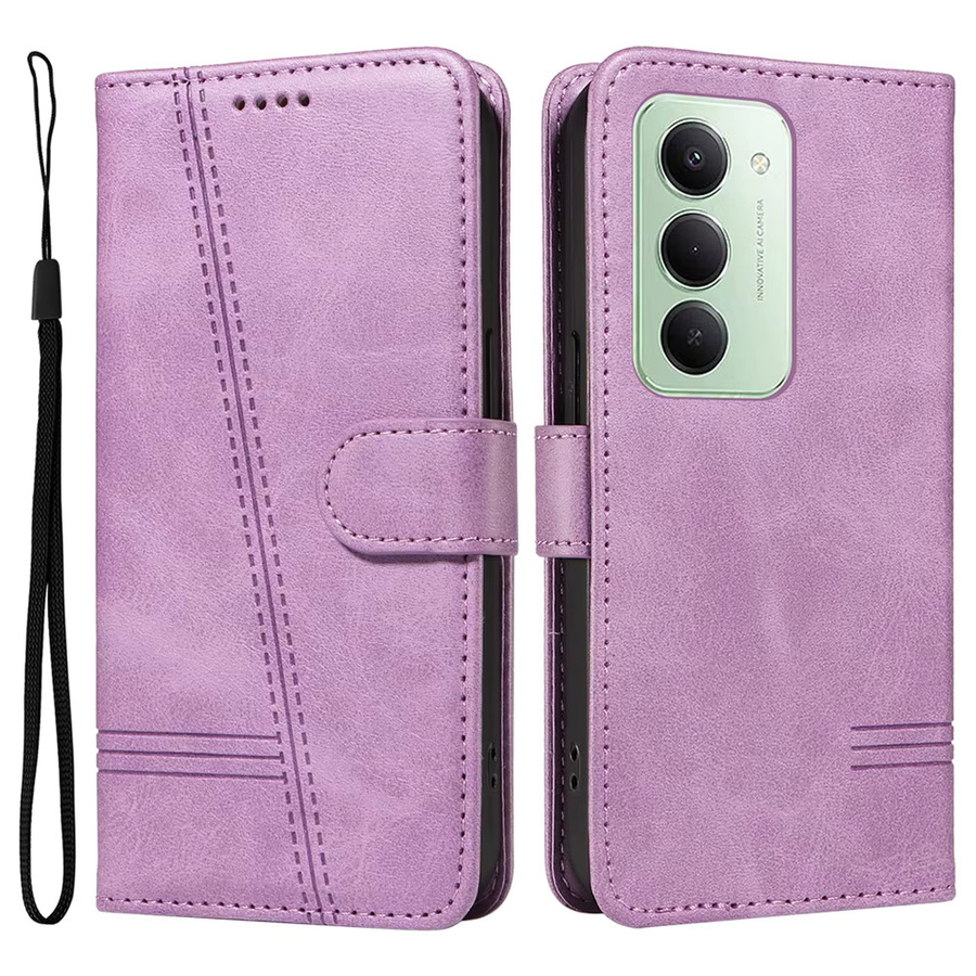 Xiaomi Magnet Leder Brieftasche Flip Case für Redmi 15 15C 14C 13C 13 12 11A 10A 10X 10C 9A 9T 9C 10 Prime A5 A3 A1 Plus 4G 5G in Lila - Bild 1