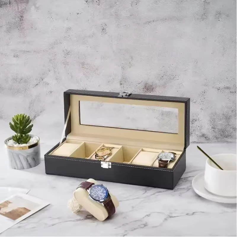 FancyWrist Uhr Box Leder, Schwarz, Herren - Bild 4