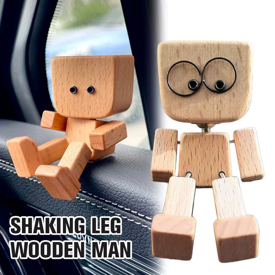 Holzmann Dekofigur aus Holz mit schüttelnden Beinen für die Desktop-Dekoration oder das Armaturenbrett im Auto - Bild 4