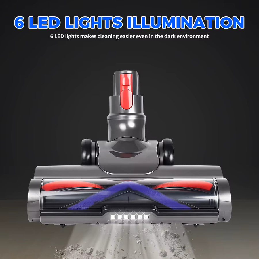Elektrischer Rollenbürstenkopf für Dyson V7 V8 V10 V11 V15 mit Schnellverschluss für Hartböden und Kurzflor-Teppiche aus Kunststoff - Bild 4