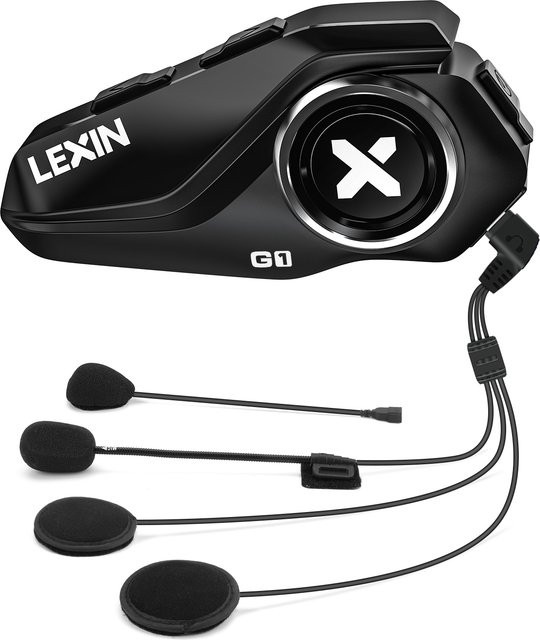 Lexin G1 Motorrad-Bluetooth-Headset für Helme mit Sprachunterstützung, Musikfunktion und IP67 wasserdichtem Schutz - Bild 1