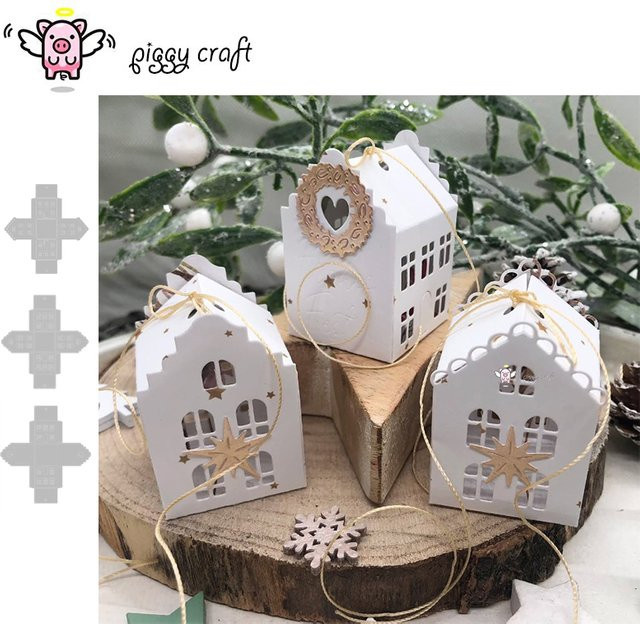 Piggy Craft Metall-Stanzform Hausbox in Weiß für Papier und Bastelarbeiten - Bild 1