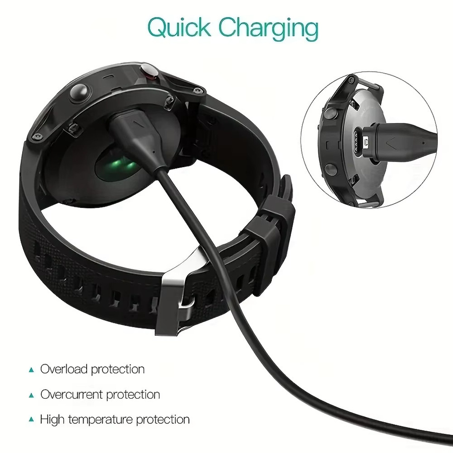 USB-C Ladekabel für Garmin Fenix 7 7s 7x 6 6s 6x 5 5x 5s Plus und Vivoactive 3, Schwarz, 1 m - Bild 4