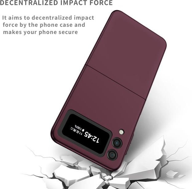 Stoßfeste und rutschfeste Handyhülle von EIN XIONG GU für Samsung Galaxy Z Flip3, Z Flip4 und Z Flip4 5G in Weinrot - Bild 1