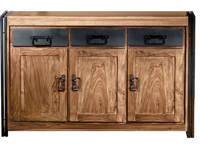 SIT Sideboard PANAMA aus Akazienholz und Metall in Natur/Schwarz/Beige, B/T/H: 140 x 88 x 90 cm - Bild 1