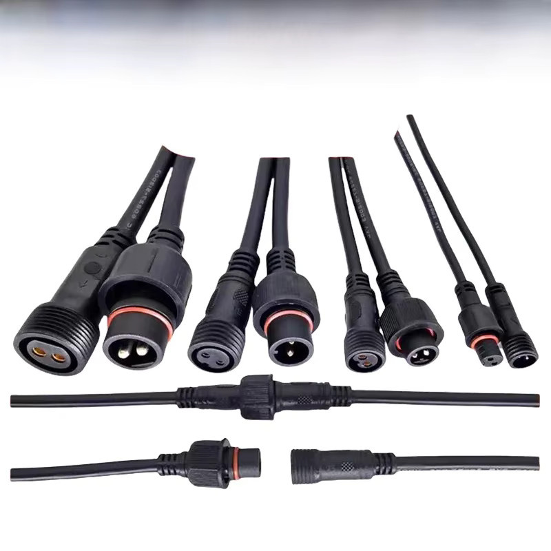 M12 IP65 Wasserdichte Kabelstecker Set für LED Streifen mit 2 3 4 oder 5 Pin als männliche und weibliche Ausführung in Schwarz, Länge: 20 cm - Bild 7