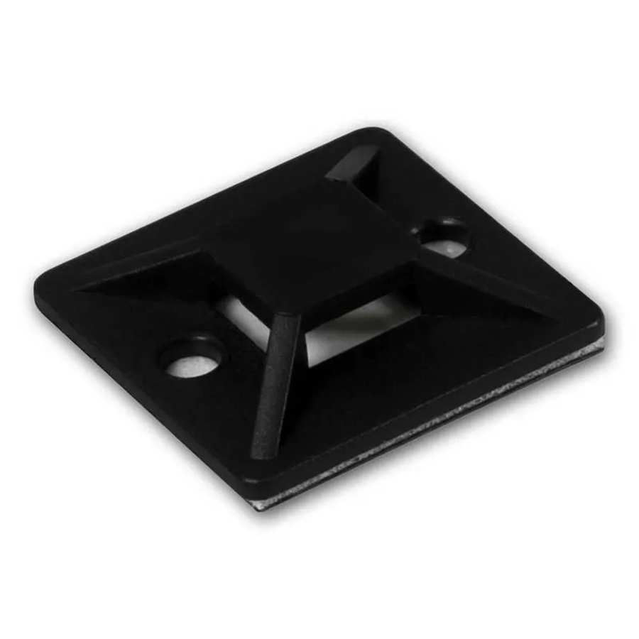 McPower Kabelsockel für Kabelbinder aus Kunststoff, Schwarz, 10er Pack, B/B/H: 3,0 x 3,0 x 0,6 cm - Bild 2