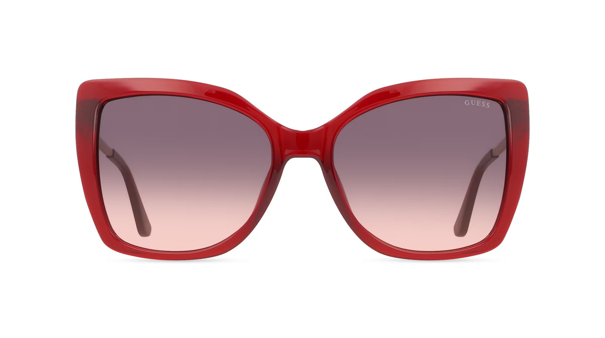 Guess GU00266 Sonnenbrille, Vollrand, Quadratisch, Kunststoff, Damen, Rot, Grau - Bild 1