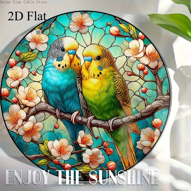 Potdemiel Sonnenfänger Rund mit Blumen- und Vogelmotiv, Mehrfarbig, Durchmesser: 20 cm - Bild 2