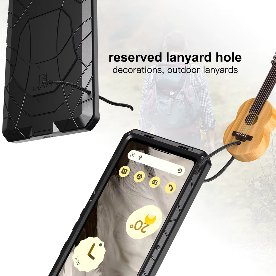 Imatch Armor Handyhülle für Google Pixel 7 6 5 Pro 7A 6A 5A in Schwarz und Gold mit robustem Militärschutz aus Silikon - Bild 3