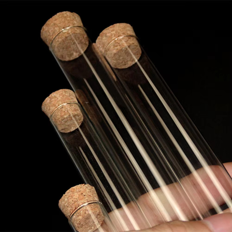 25 Stück transparente Kunststoff-Reagenzgläser mit Korkstopfen, nachfüllbare Probenbehälter für Labor und Schule, Durchmesser: 15 mm, Höhe: 150 mm - Bild 2