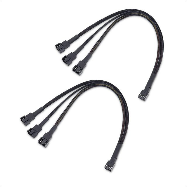 OUYUANSU PWM Lüfter Splitter Kabel 1 auf 3 Wege in Schwarz - Bild 1