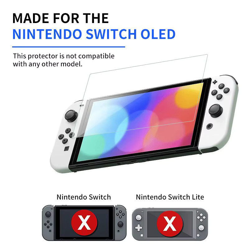 Displayschutzfolie aus gehärtetem Glas für Nintendo Switch OLED, transparentes Anti-Kratz-Zubehör - Bild 4