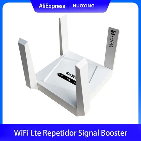 NUOYING WiFi 6 CPE Repeater 300Mbps kabelloser Signalverstärker für 4G und 5G LTE in Weiß mit EU-Stecker