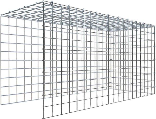 Gabiona C-Ring Anbaukorb Typ 4 in Silbergrau, Maschenweite 5 x 5 cm, B/T/H: 50 x 100 x 40 cm - Bild 1