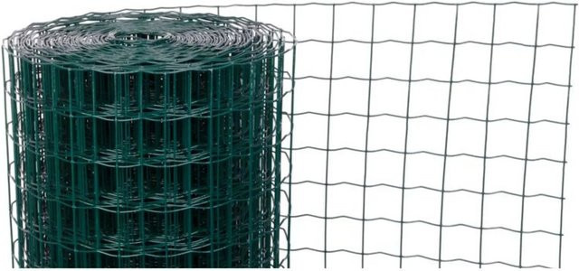 PROREGAL Maschendrahtzaun FENCY Vierkantgeflecht in Grün, H: 1,25 m x L: 25 m, Maschenweite: 50 x 50 mm, Drahtstärke: 2,20 mm, PVC-beschichtet, Drahtnetz für den Pflanzenschutz - Bild 1