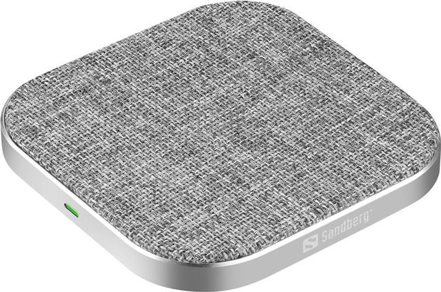 Sandberg Drahtlose Ladematte in Silber und Grau mit 15 Watt und USB-C Anschluss - Bild 1