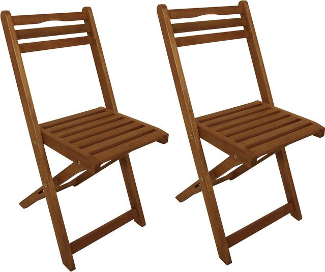DEGAMO Klappstuhl PORTO aus Eukalyptus Holz, geölt, braun, 2er Set, FSC-zertifiziert - Bild 1