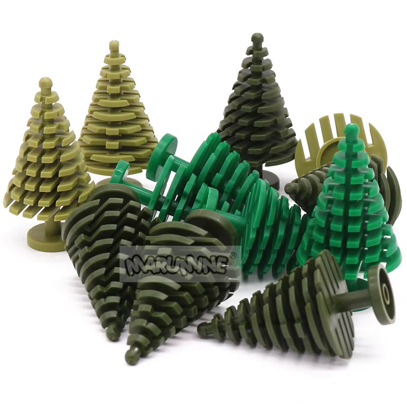 Marumine Weihnachts-Fichtenbaum-MOC-Blöcke, Natur, Kunststoff, Bunt / Mehrfarbig, Grün - Bild 2