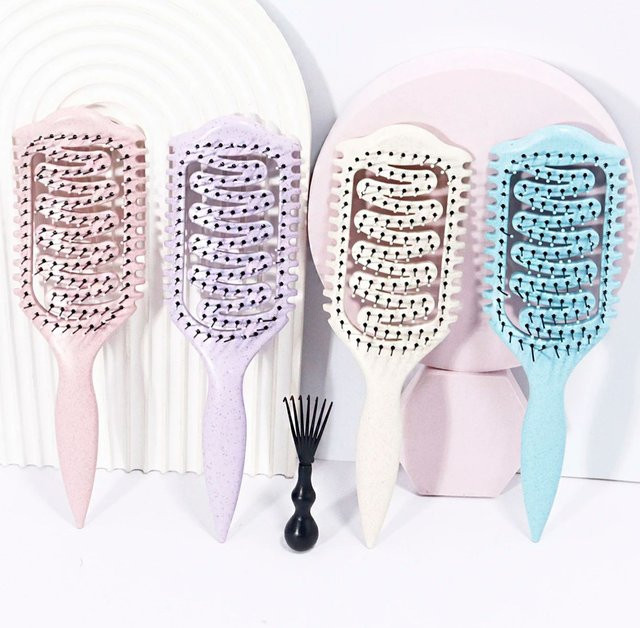 2-teiliges Set Haarstyling-Bürsten mit Reinigungsklauen für Echthaarperücken - Bild 1