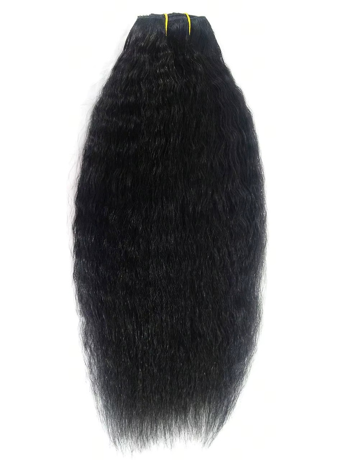 aircabin Clip-in-Haarverlängerung, 100 % Echthaar, Naturschwarz, 8 Stück - Bild 2