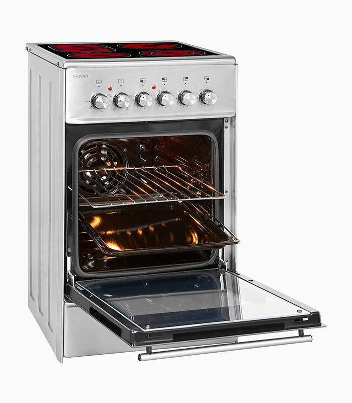 Exquisit Elektro-Standherd ECM 5-4.1BZ Inox in Silber mit Glaskeramikkochfeld und 47 l Backofenvolumen - Bild 5