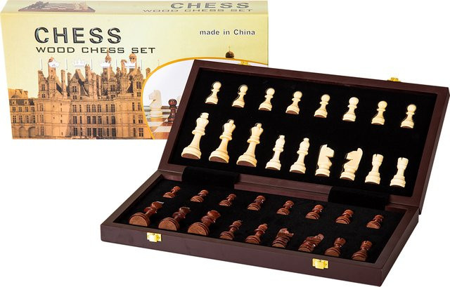 Yernea Schachspiel, Strategiespiel, Holz, faltbares Holzbrettspiel - Bild 1