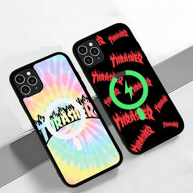 MagSafe Handyhülle mit T-Thrasher-Logo für Apple iPhone 11 bis iPhone 17 Pro Max, Mehrfarbig - Bild 1