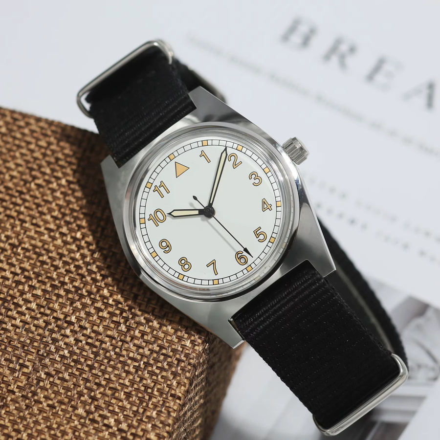HEIMDALLR Herren-Fliegeruhr, Handaufzug, Edelstahl, 36 mm, Silber - Bild 2