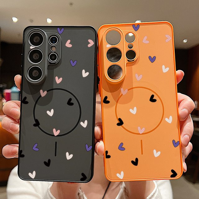 Magnetische Handyhülle mit kleinem Herzmuster für Samsung Galaxy S25 S26 Ultra S24 S23 FE A57 A17 A56 A37 A16 A55 A36 in Grün - Bild 1