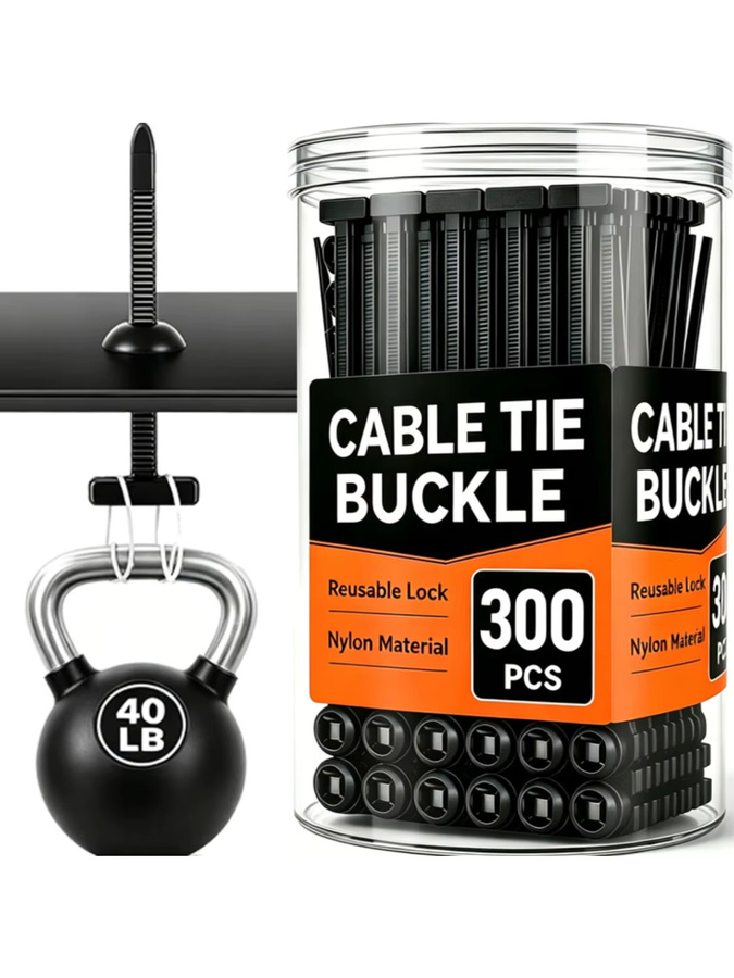 Nylon-Kabelbinder mit Schnalle und Stiftknopf in Schwarz, universelle selbstverriegelnde Befestigungsriemen für die Autoreparatur - Bild 7
