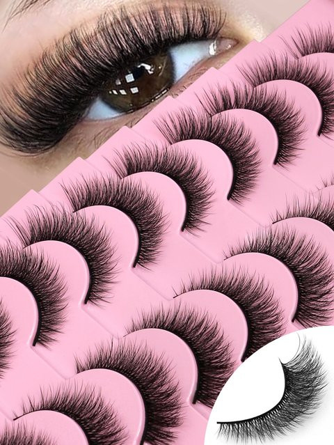 VELTRINAY Falsche Wimpern, 3D Faux Nerz, Wispy Volumen, Unisex - Bild 1