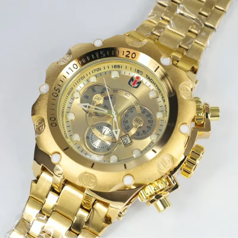 NEPIC Armbanduhr Edelstahl, Quarz, Gold, Herren - Bild 1