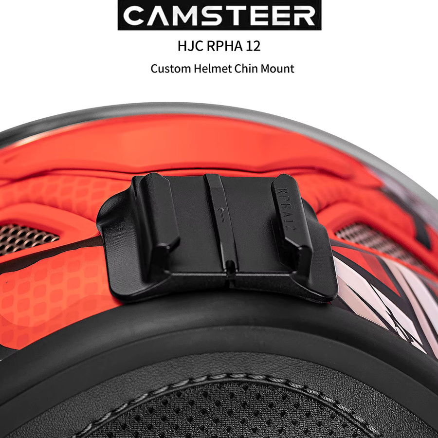 CAMSTEER Kinnhalterung aus Aluminiumlegierung für HJC RPHA12 Helm, kompatibel mit GoPro 13 12 11, Insta360 X5 X4, AcePro 2, Go3s und DJI Action 5Pro 4, Schwarz - Bild 4