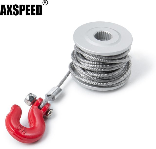 AXSPEED Lenkgetriebe Servo Winde Rad Trommel Drähte Anhänger Haken, Metall - Bild 1