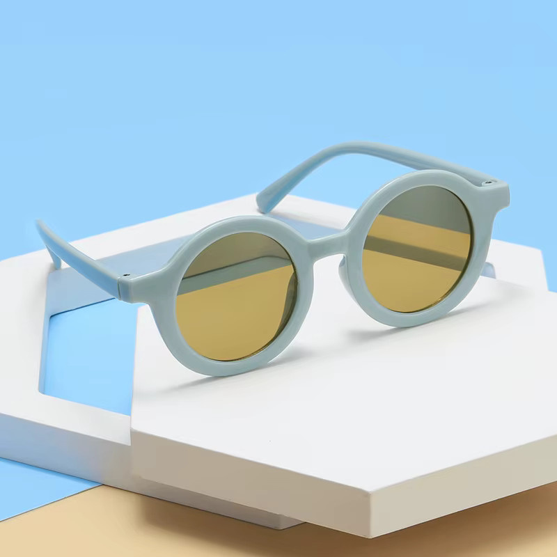 Sonnenbrille für Kinder, runde Vollrand-Fassung, Kunststoff, Bonbonfarben - Bild 2